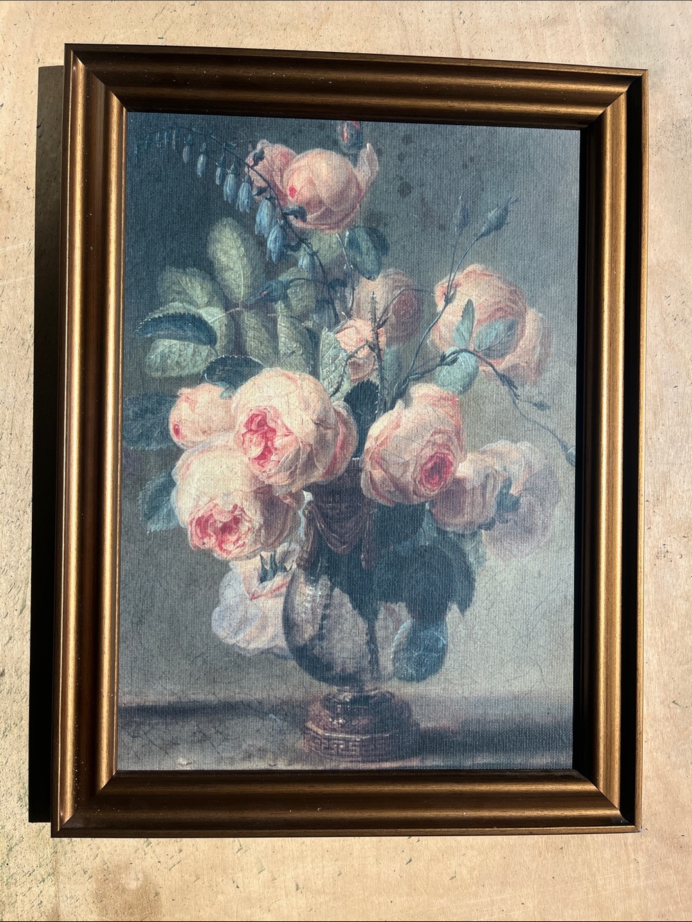 Target thereshold 12” x 16” antique floral framed cavas board
